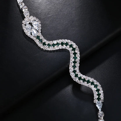 Snake Green Crystal Chain
