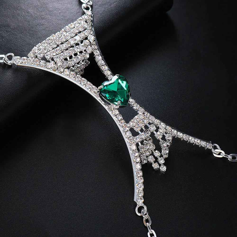 Heart Crystal Chest Chain