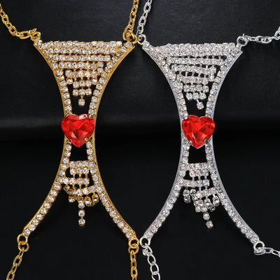 Heart Crystal Chest Chain