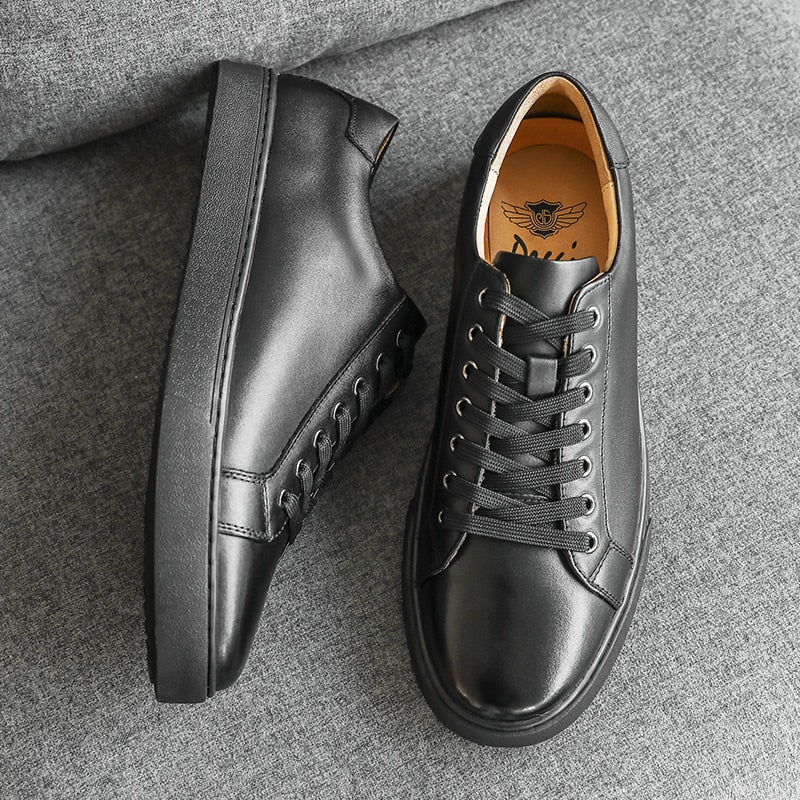 Claudio Genuine Leather Black Shoes