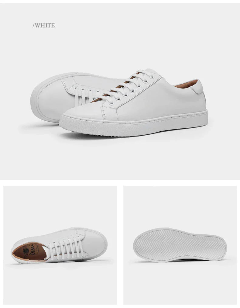 Claudio Genuine Leather White Shoes