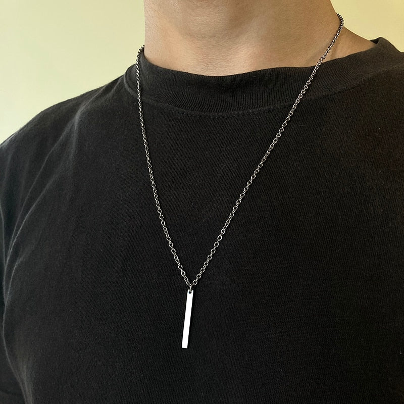 Minimalist Stainless Steel Necklace Men