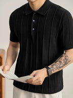 Leo Textured Knit Polo Shirt