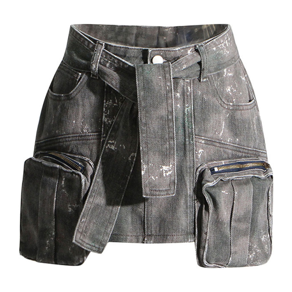 Deconstructed Cargo Pocket Mini Skirt