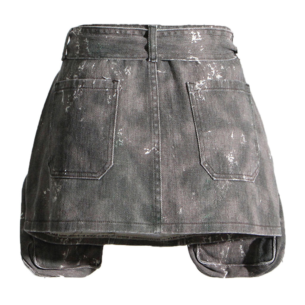 Deconstructed Cargo Pocket Mini Skirt