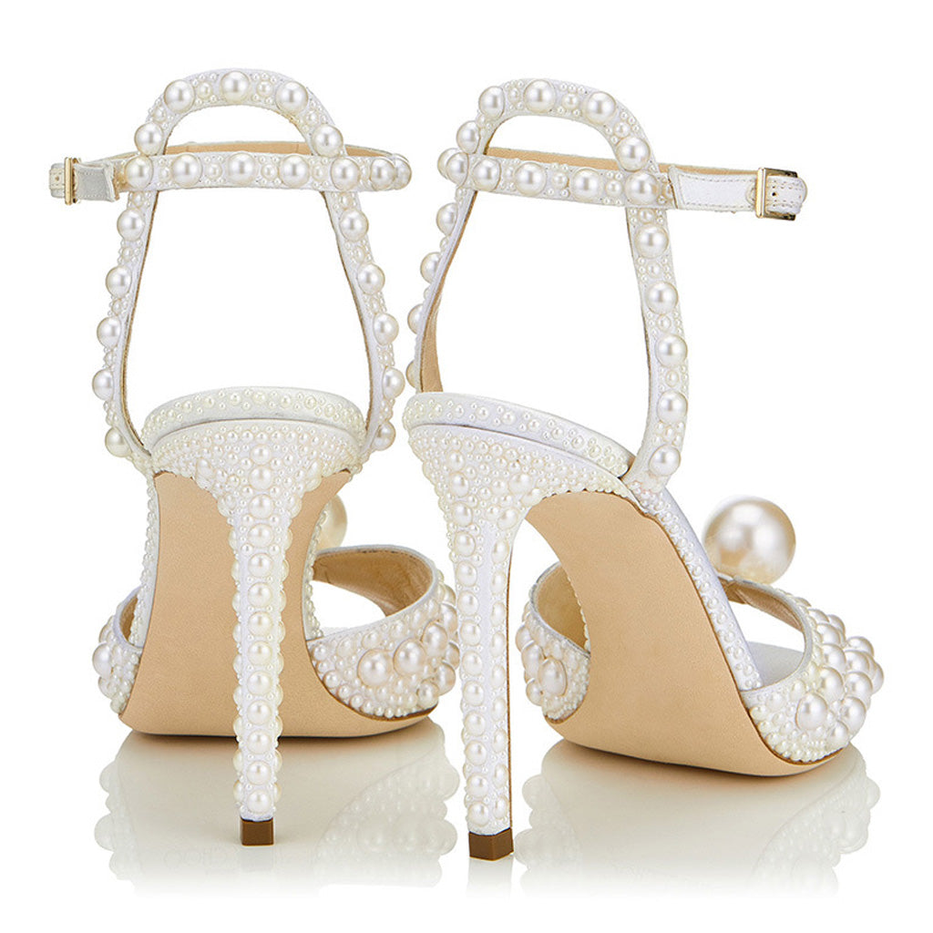 Elegant Pearl Stiletto Sandals