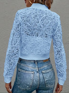 Celina Crop Lace Bomber