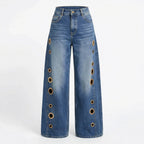Luna Cutout Wide Leg Jeans