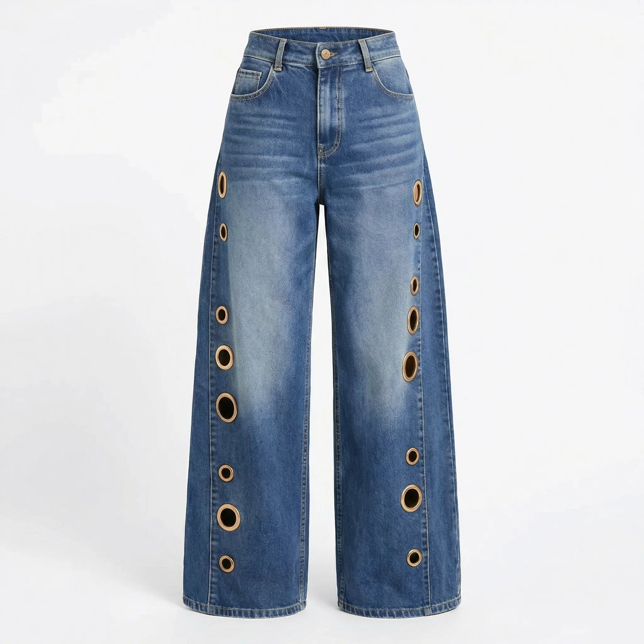 Luna Cutout Wide Leg Jeans