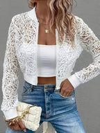 Celina Crop Lace Bomber
