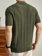 Leo Textured Knit Polo Shirt