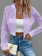 Celina Crop Lace Bomber