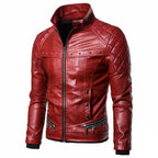 Punk Detachable Fur Collar Thickened PU Leather Jacket