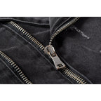 Punk Ripped Patch Men's Denim Biker Jacket