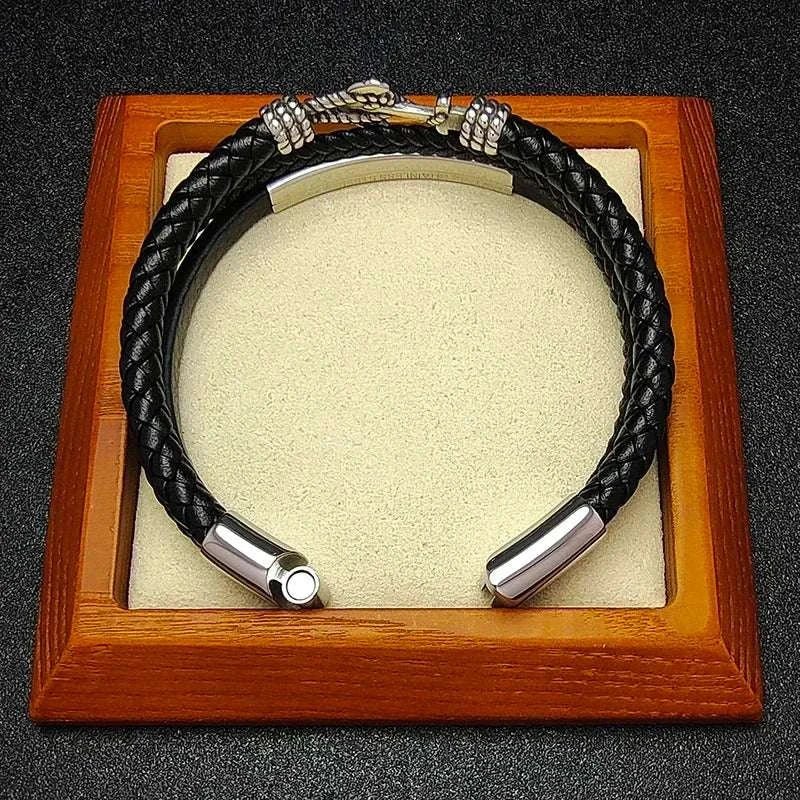 Weave triple leather bracelet