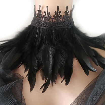 Faux Feather Choker