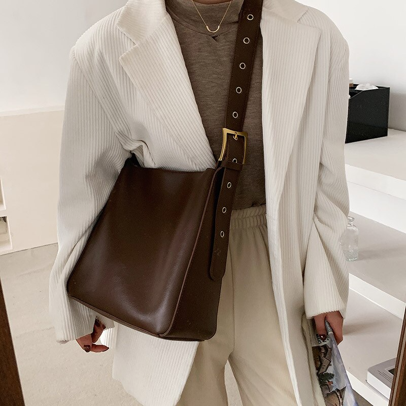 Top-Handle Leather Bag