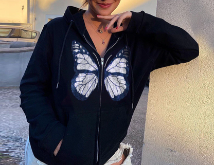 Rhinestone Butterfly Pullover