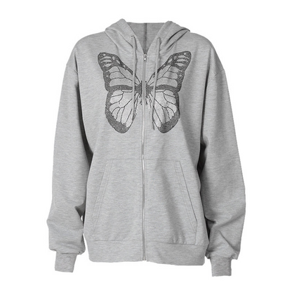 Rhinestone Butterfly Pullover