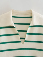 Gusaino Green Striped Sweater