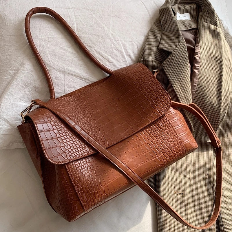 Large Capacity Vegan Leather Bag