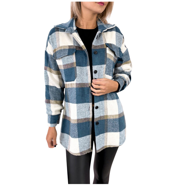 Breezy Check Collared Outerwear