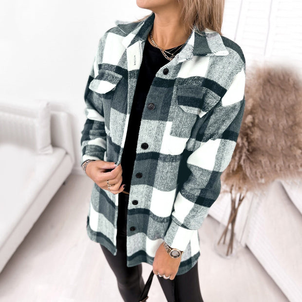 Breezy Check Collared Outerwear