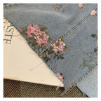 Floral Denim Skirt