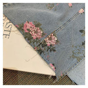 Floral Denim Skirt