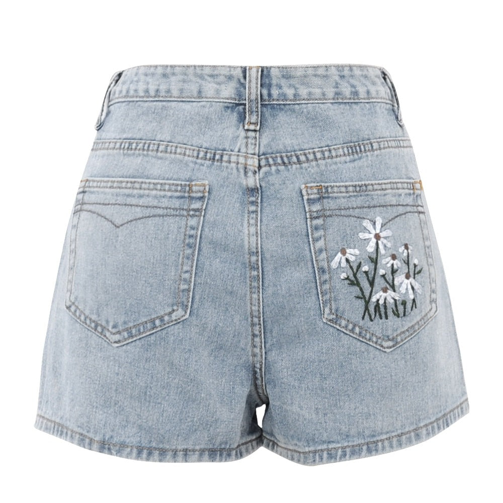 Floral Denim Shorts