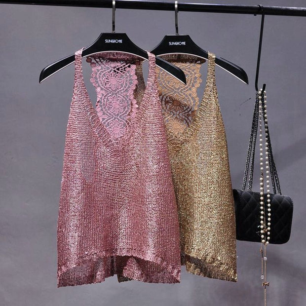 Knitted Sequin Top