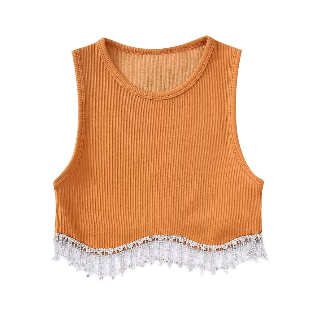 Diamond Tassel Crop Top