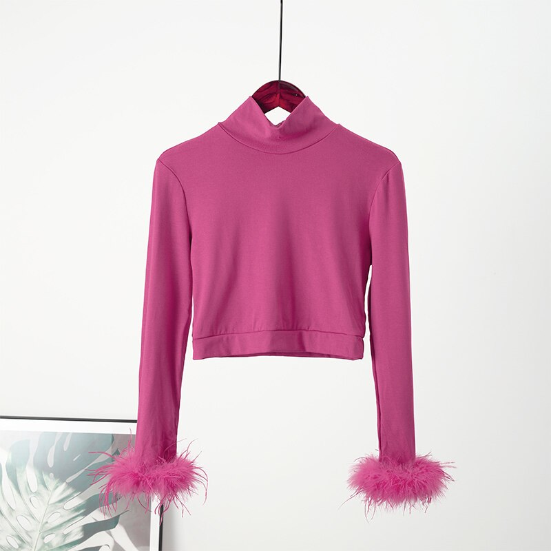 Feather Turtleneck Sweater