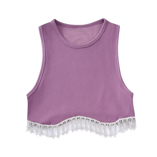 Diamond Tassel Crop Top