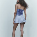 Strapless Denim Corset