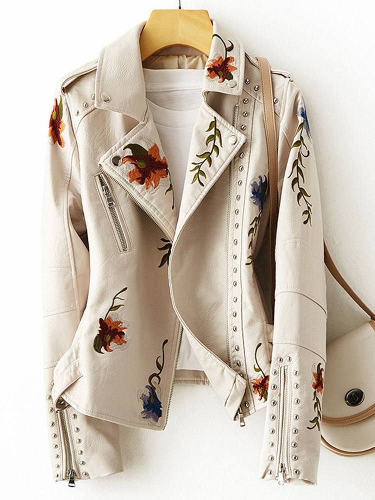 Retro Flora Leather Jacket