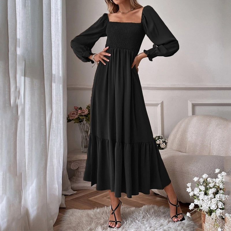 Flare Sleeve Maxi Dress