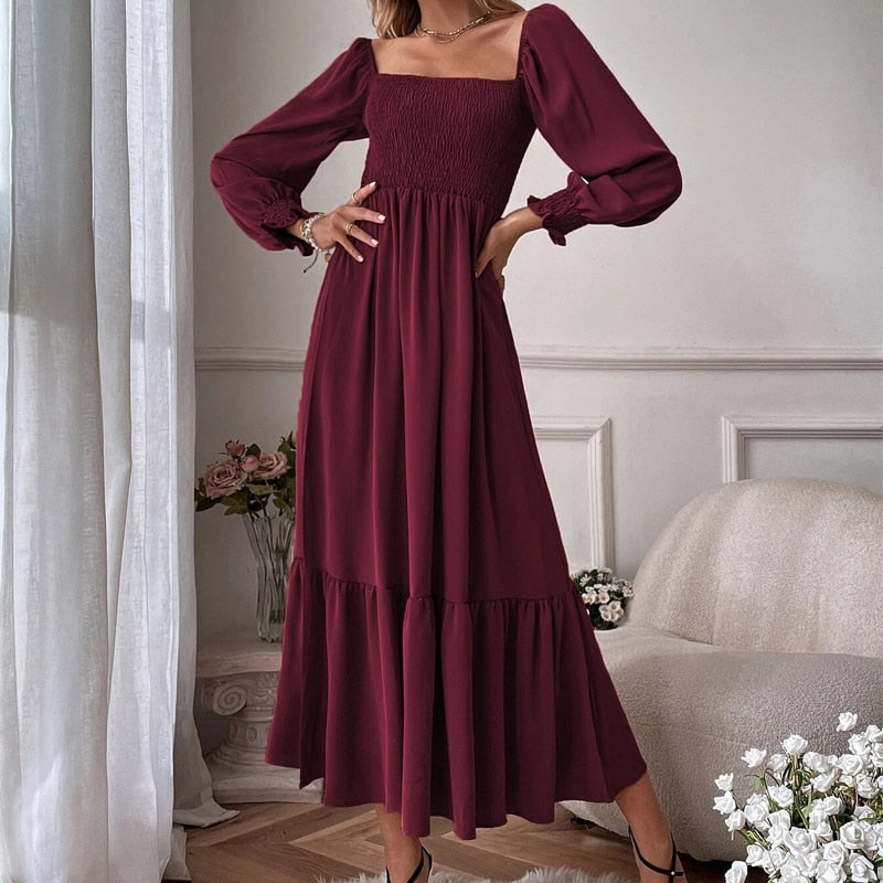 Flare Sleeve Maxi Dress