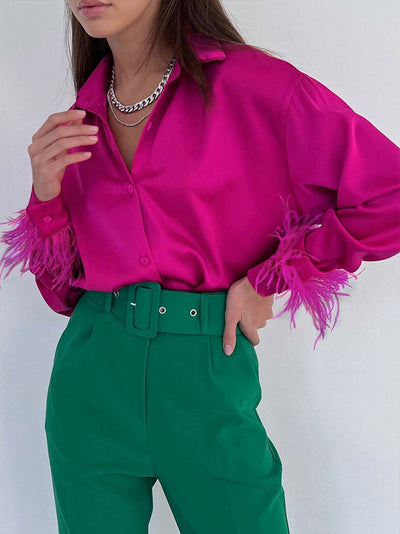 Elegant Feather Shirt