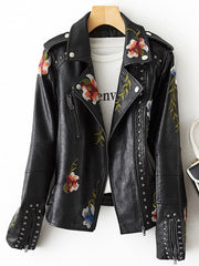 Retro Flora Leather Jacket