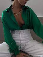 Elegant Feather Shirt