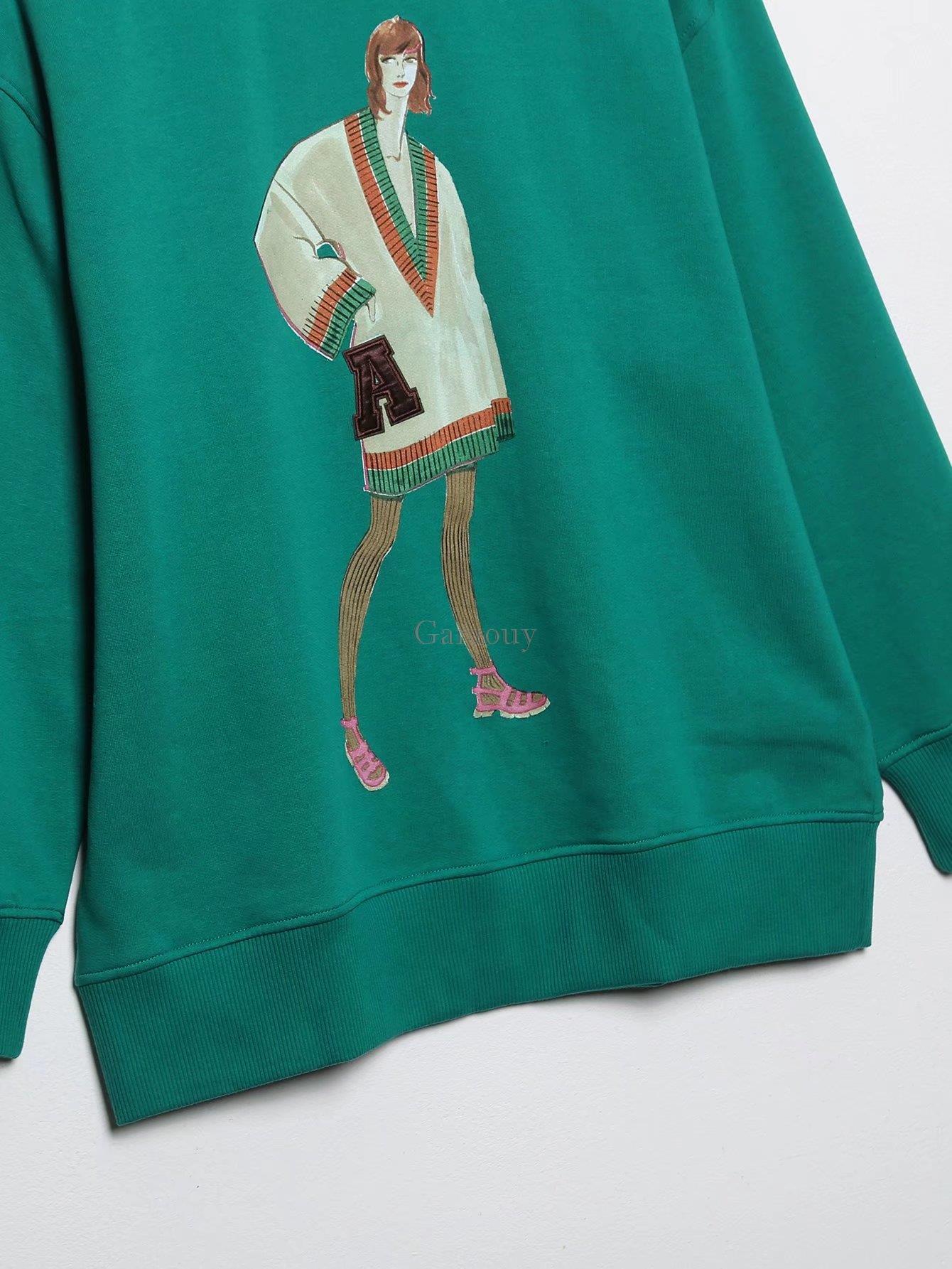 Green Print Sweatshirt