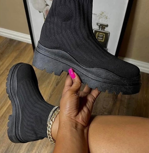Rossi Knitted Ankle Boots