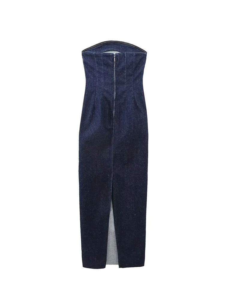 Strapless Denim Dress
