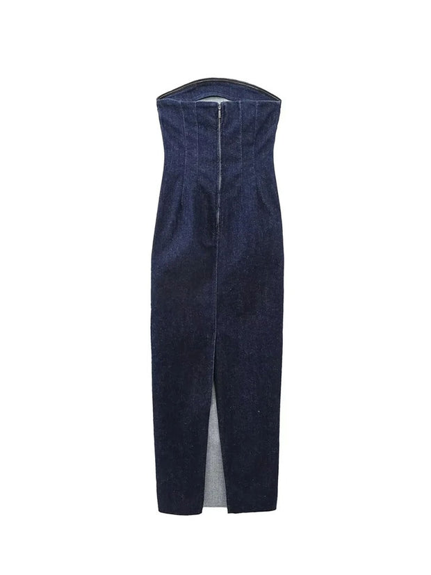 Strapless Denim Dress