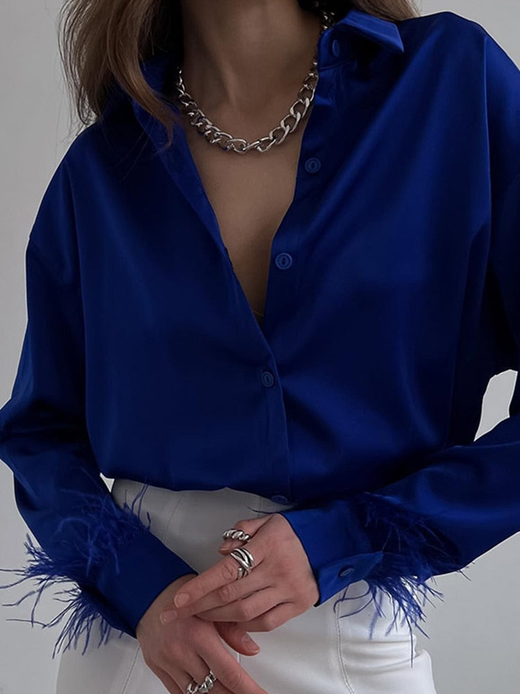 Elegant Feather Shirt