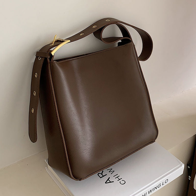 Top-Handle Leather Bag
