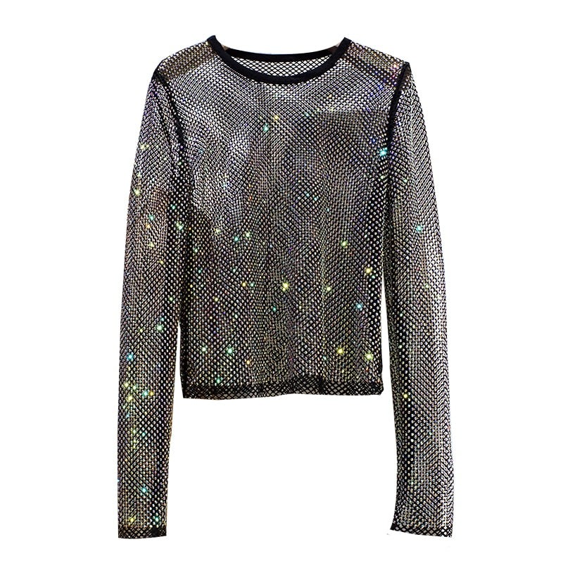 Vegas Shiny Long Sleeve Top