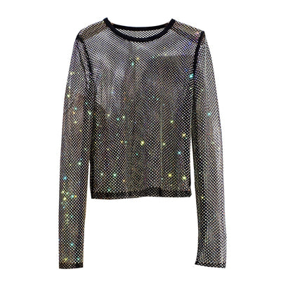 Vegas Shiny Long Sleeve Top