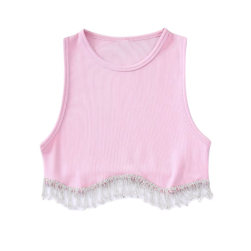 Diamond Tassel Crop Top